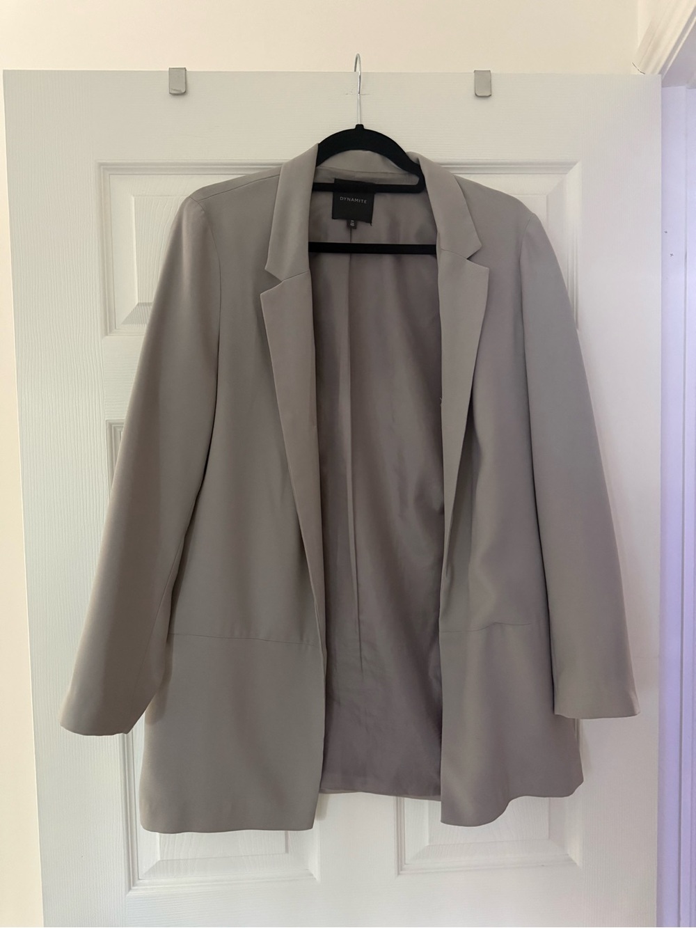 Dynamite Open-Front Women's Blazer Jacket - Light Gray